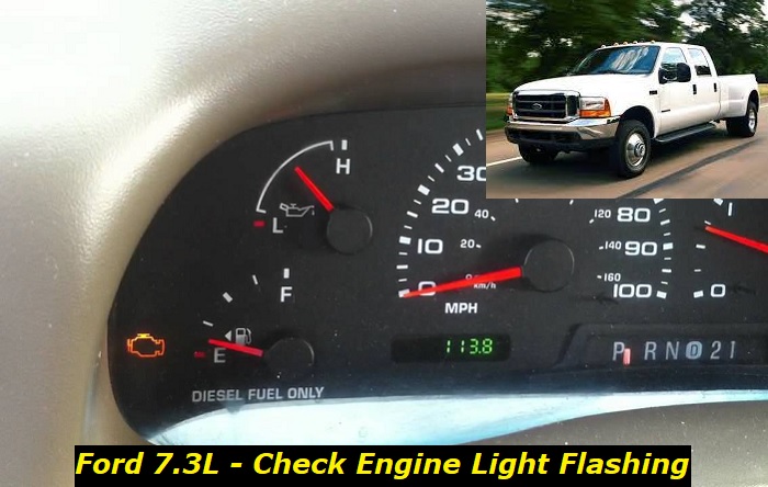 ford 7-3 check engine on and off